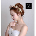 【A170208】【現貨】甜美蝴蝶結水晶珍珠絹花香檳色髮帶花環_6 【A170208】【現貨】甜美蝴蝶結水晶珍珠絹花香檳色髮帶花環_6