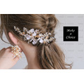A220904【現貨】手工復古白色仿琺瑯花朵水晶串珠金色髮梳。新娘飾品派對表演造型飾品_8 A220904【現貨】手工復古白色仿琺瑯花朵水晶串珠金色髮梳。新娘飾品派對表演造型飾品_8