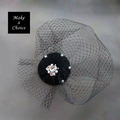 A230102【現貨】復古法式黑色網紗寶石珍珠可遮面髮夾小禮帽。新娘飾品旗袍派對復古婚紗寫真_1 A230102【現貨】復古法式黑色網紗寶石珍珠可遮面髮夾小禮帽。新娘飾品旗袍派對復古婚紗寫真_1