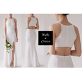 C230202【S-XL】【預購】白色修身削肩式掛脖開叉魚尾長款輕婚紗輕禮服。新娘結婚晚會派對 C230202【S-XL】【預購】白色修身削肩式掛脖開叉魚尾長款輕婚紗輕禮服。新娘結婚晚會派對