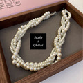 A240102【現貨】法式復古質感巴洛克多層次珍珠頸帶短項鍊Choker鎖骨鍊。派對新娘飾品尾牙_2 A240102【現貨】法式復古質感巴洛克多層次珍珠頸帶短項鍊Choker鎖骨鍊。派對新娘飾品尾牙_2