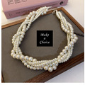 A240102【現貨】法式復古質感巴洛克多層次珍珠頸帶短項鍊Choker鎖骨鍊。派對新娘飾品尾牙_1 A240102【現貨】法式復古質感巴洛克多層次珍珠頸帶短項鍊Choker鎖骨鍊。派對新娘飾品尾牙_1