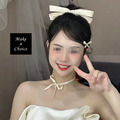 A240702【現貨】甜美米白色厚緞帶硬挺立體大蝴蝶結造型髮夾髮飾。新娘飾品自助婚紗登記_7 A240702【現貨】甜美米白色厚緞帶硬挺立體大蝴蝶結造型髮夾髮飾。新娘飾品自助婚紗登記_7