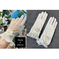 A190705【現貨】白色珍珠蕾絲百褶荷葉花邊半透明水晶紗短款手套 A190705【現貨】白色珍珠蕾絲百褶荷葉花邊半透明水晶紗短款手套