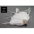 A260403【現貨】歐美復古羽毛網格頭飾珍作舊感水鑽頭花髮夾邊夾【白色】。新娘飾品自助婚紗 A260403【現貨】歐美復古羽毛網格頭飾珍作舊感水鑽頭花髮夾邊夾【白色】。新娘飾品自助婚紗