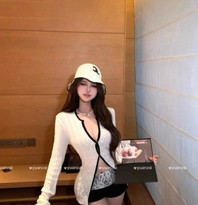 氣質鉤花簍空針織上衣 氣質鉤花簍空針織上衣