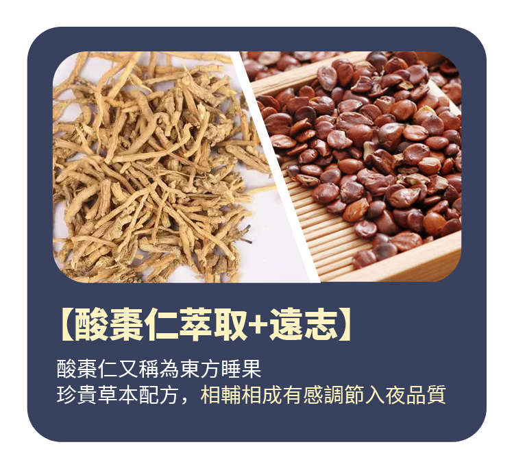 酸棗仁與遠志協同作用,有感調節入夜品質,讓你該睡覺的時候就能好好睡覺