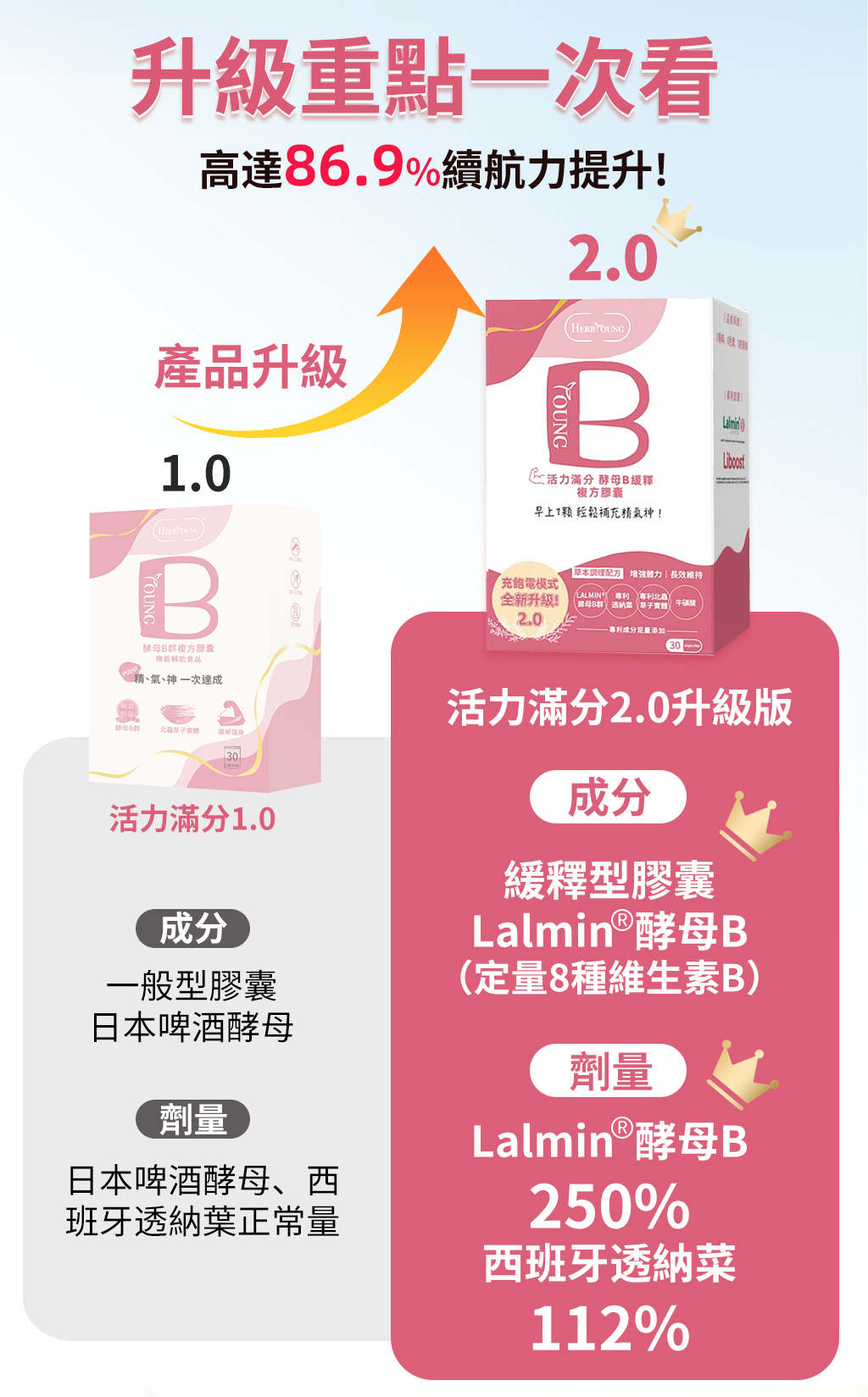 活力滿分2.0酵母B升級重點