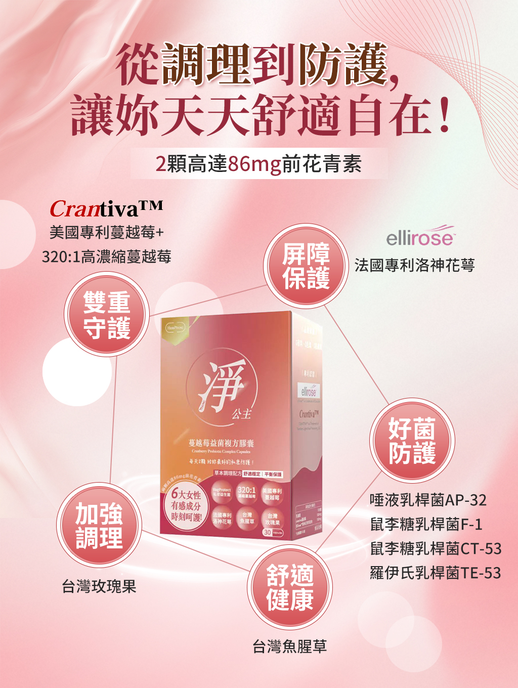 淨公主含有6大私密處專門成分