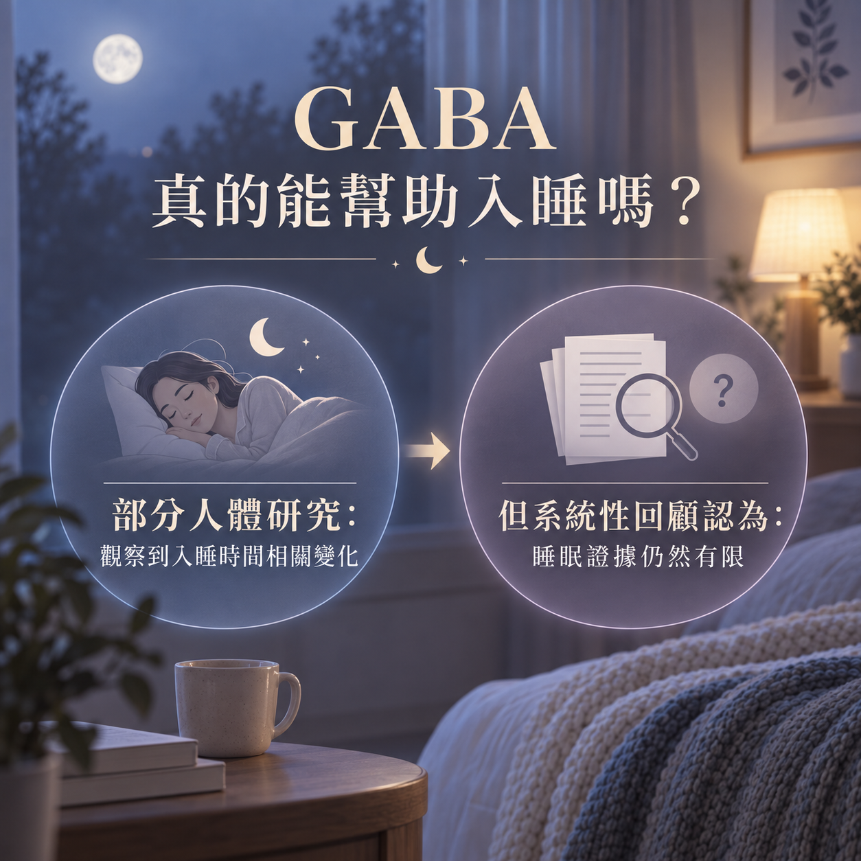 人體研究對GABA與睡眠有部分結果但整體證據仍有限