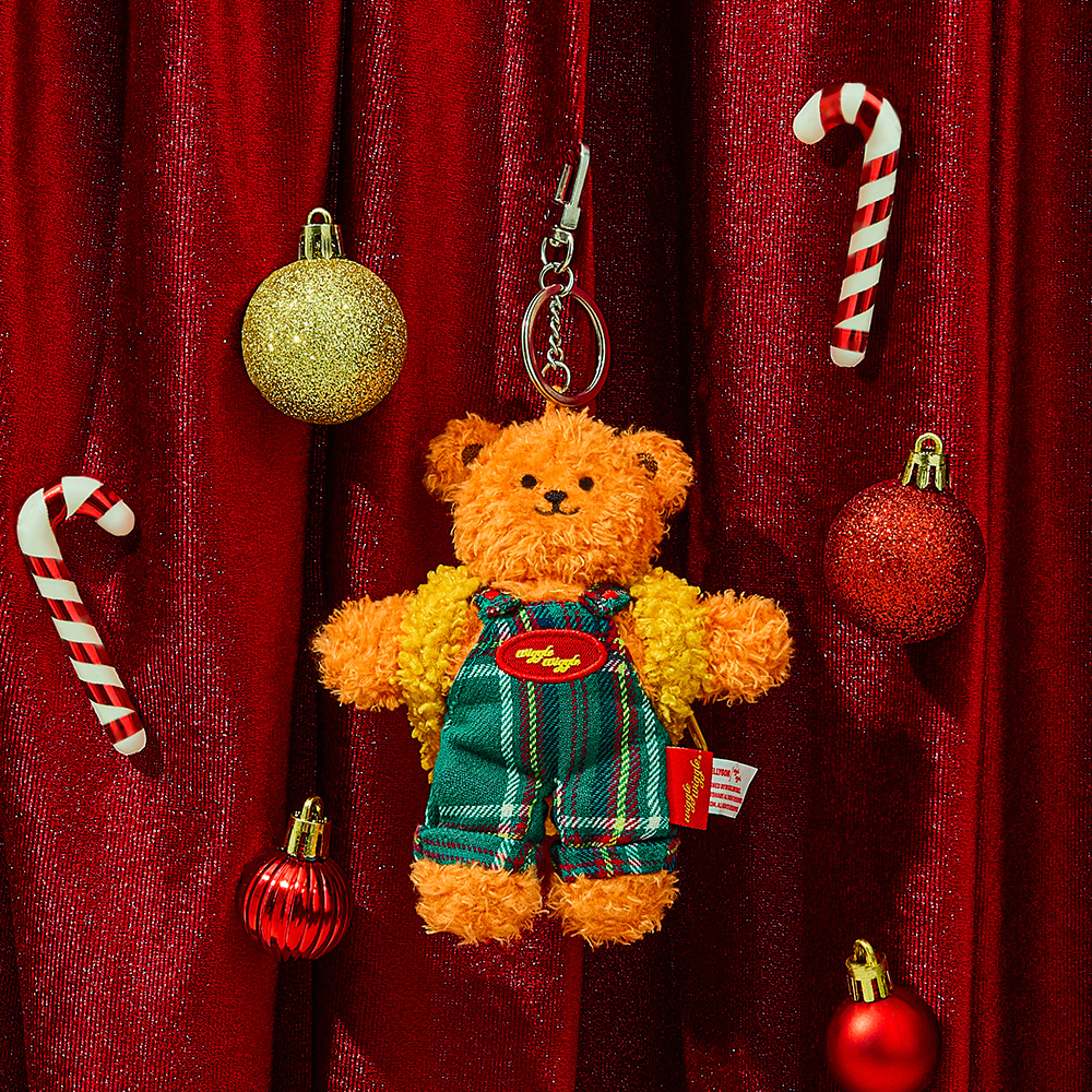 玩偶鑰匙圈-格紋小熊