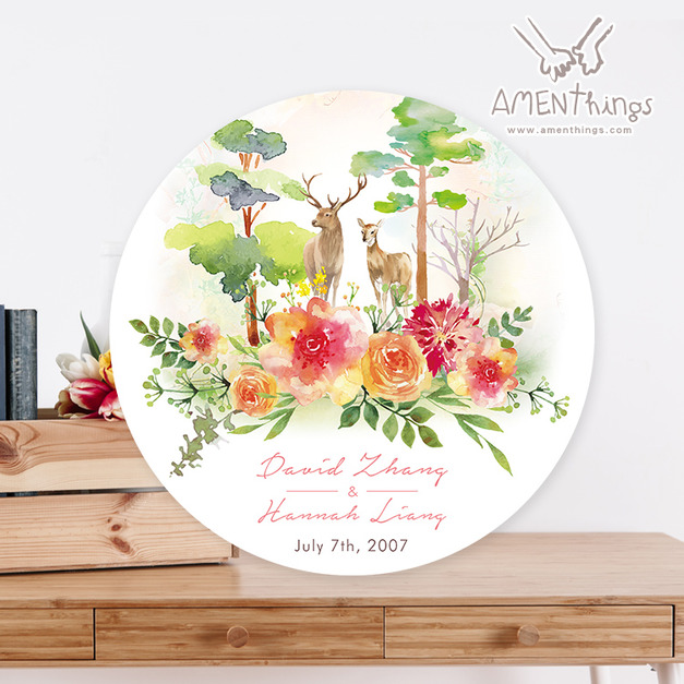 婚禮圓形LOGO背板№DP019┊婚禮背板 LOGO背板 LOGO看板 舞台LOGO 舞台背板 主題看板 婚禮佈置 派對布置 多款選擇 婚禮用品 婚俗用品 婚慶用品|AMENThings