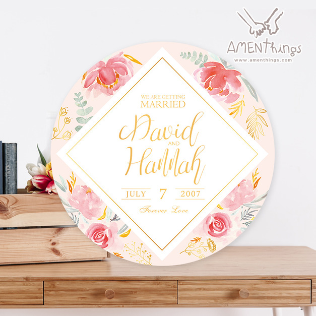 婚禮圓形LOGO背板№DP016┊婚禮背板 LOGO背板 LOGO看板 舞台LOGO 舞台背板 主題看板 婚禮佈置 派對布置 多款選擇 婚禮用品 婚俗用品 婚慶用品|AMENThings