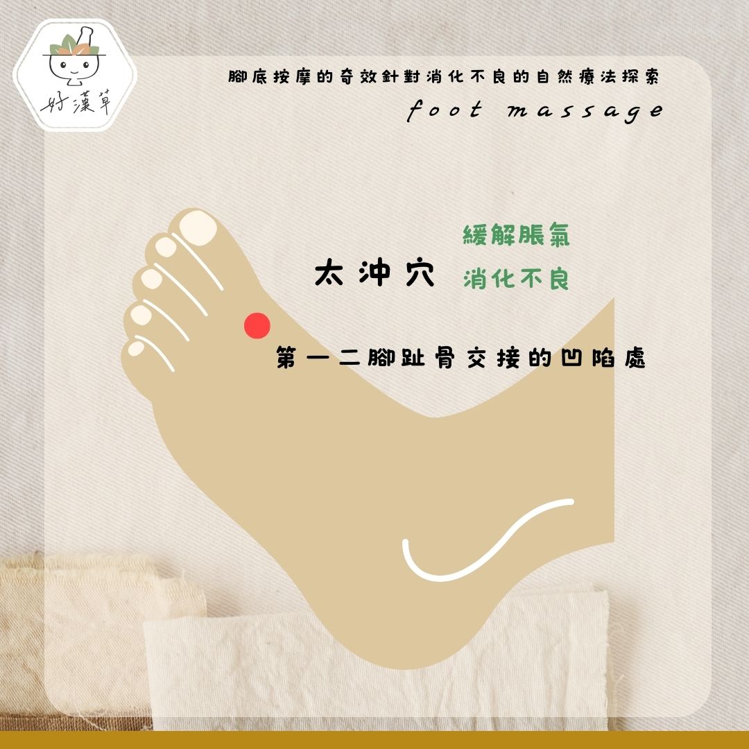 足部反射區-消化不良 太沖穴