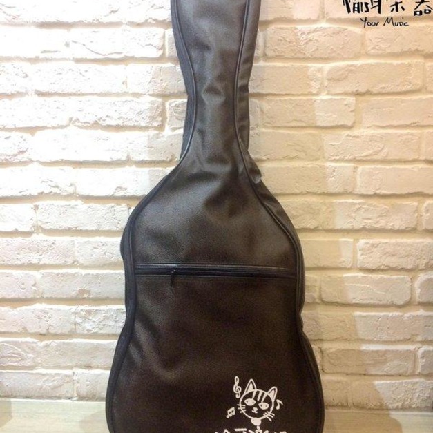 ♪ Your Music 愉耳樂器♪ 台製 電吉他 黑色仿皮防潑水 基本款背袋 貓咪LOGO ♪ Your Music 愉耳樂器♪ 台製 電吉他 黑色仿皮防潑水 基本款背袋 貓咪LOGO