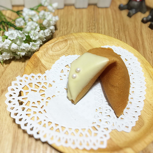 婚禮小物 浪漫白糖珠白巧克力風味 幸運餅乾 WEEDING FORTUNE COOKIE  