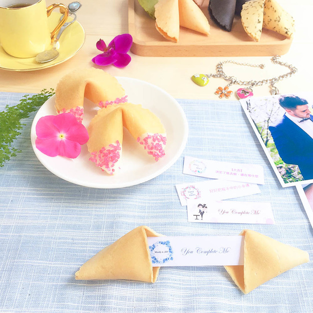 婚禮小物 客製化籤文 粉紅寶石巧克力幸運餅乾 FORTUNE COOKIES