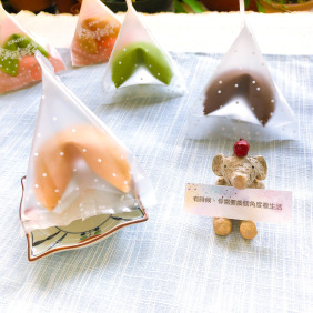 婚禮小物 多款風味任選 客製化幸運餅乾 三角點點包裝袋 WEEDING FORTUNE COOKIE