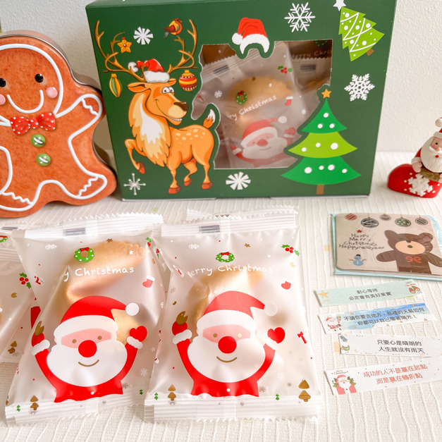聖誕麋鹿透視禮盒 幸運籤餅 牛奶風味