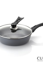 【義大利CUOCO】鈦晶岩系列T3-IH不沾煎炒鍋28cm(附蓋)