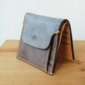 六卡全牛皮零錢袋短皮夾 松露黑/摩卡褐/復古黃 二つ折り財布-小銭入付