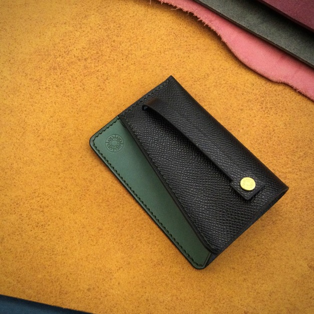 抽拉式鑰匙包 立體紋/橄欖綠 キーケース