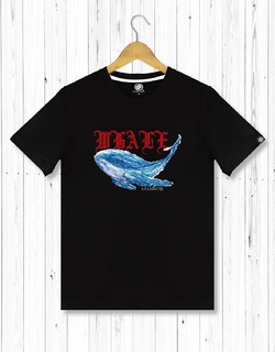 藍鯨手繪圖 男T恤