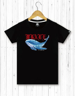藍鯨手繪圖 女T恤