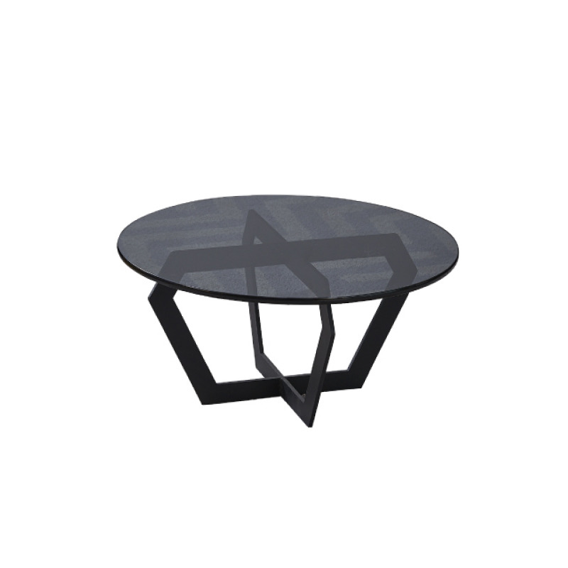 歐式簡約小圓茶几 CJ9101-B 鋼化玻璃