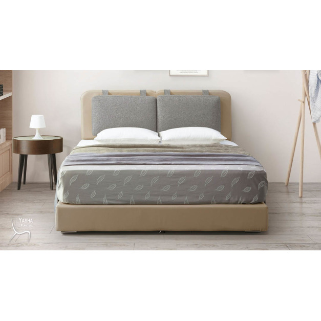 B22-03 哈登6尺床頭片 (G607)(杏色/灰布)