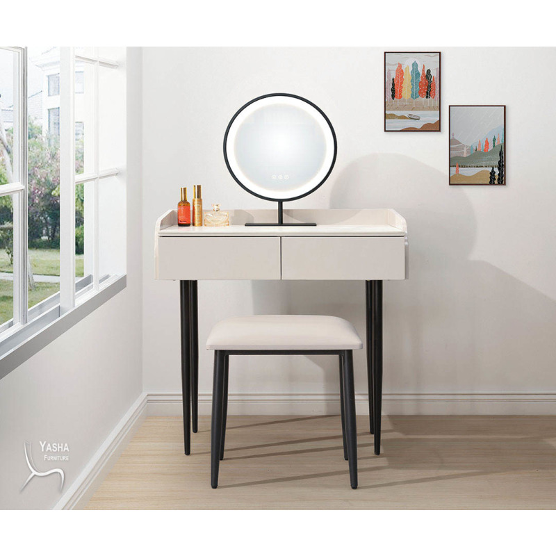 B25-03 康妮2.7尺岩板鏡台 (含椅)(QL892)