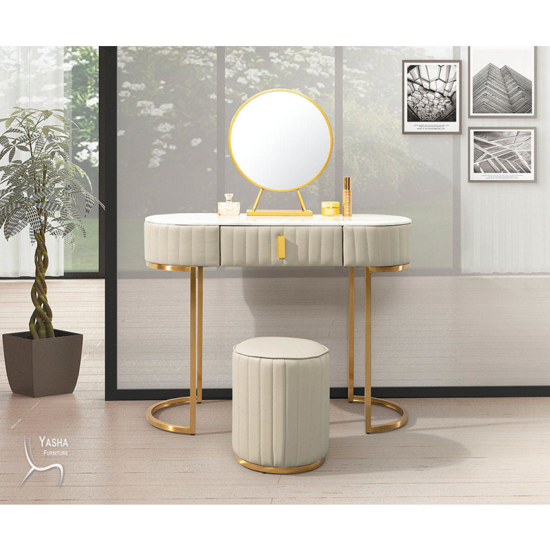 B25-06 妮達3.3尺石面鏡台 (含椅)(QGS608)