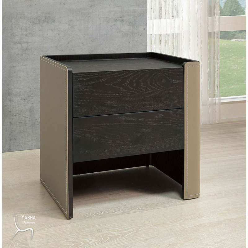 B27-03 凱里馬鞍皮床頭櫃(KM038)