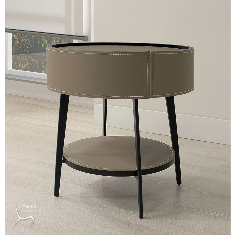 B27-06 克勞蒂馬鞍皮床頭櫃(KM037)