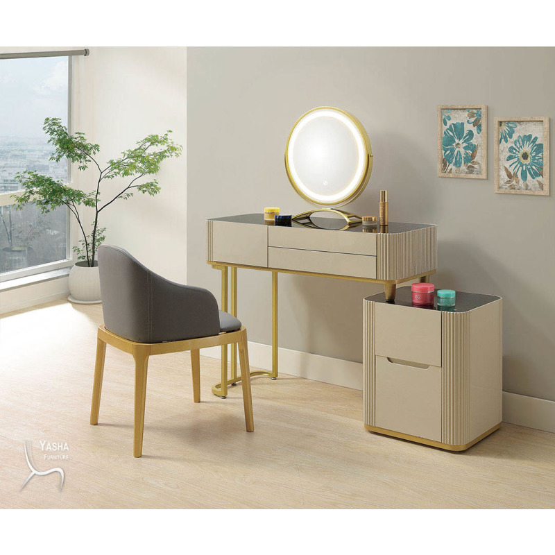 B26-02 芭芭拉3.3尺玻璃伸縮鏡台(含椅)(616)