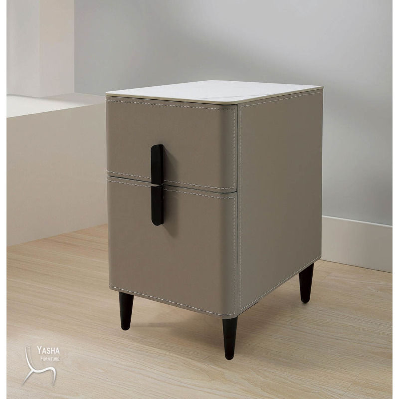 B28-02 柯納馬鞍皮床頭櫃(KM016)
