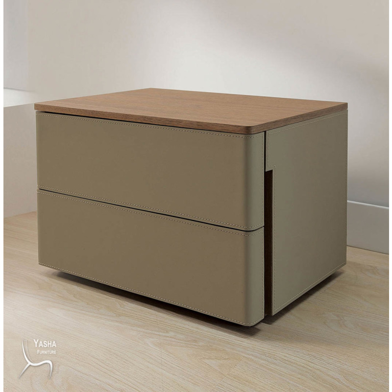 B27-08 伊萊恩馬鞍皮床頭櫃(KM013)