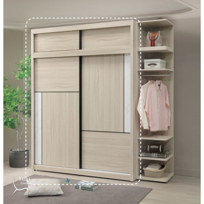 B36-02 萊米克6x8尺推門高衣橱(HY918+HY919)