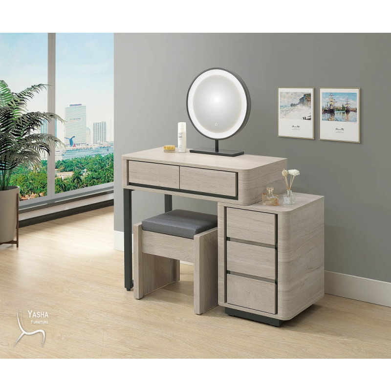 B55-06 威瑟斯2.7尺伸縮圓鏡台(含椅)(HY861下座(3件)+HY864椅+911圓鏡)