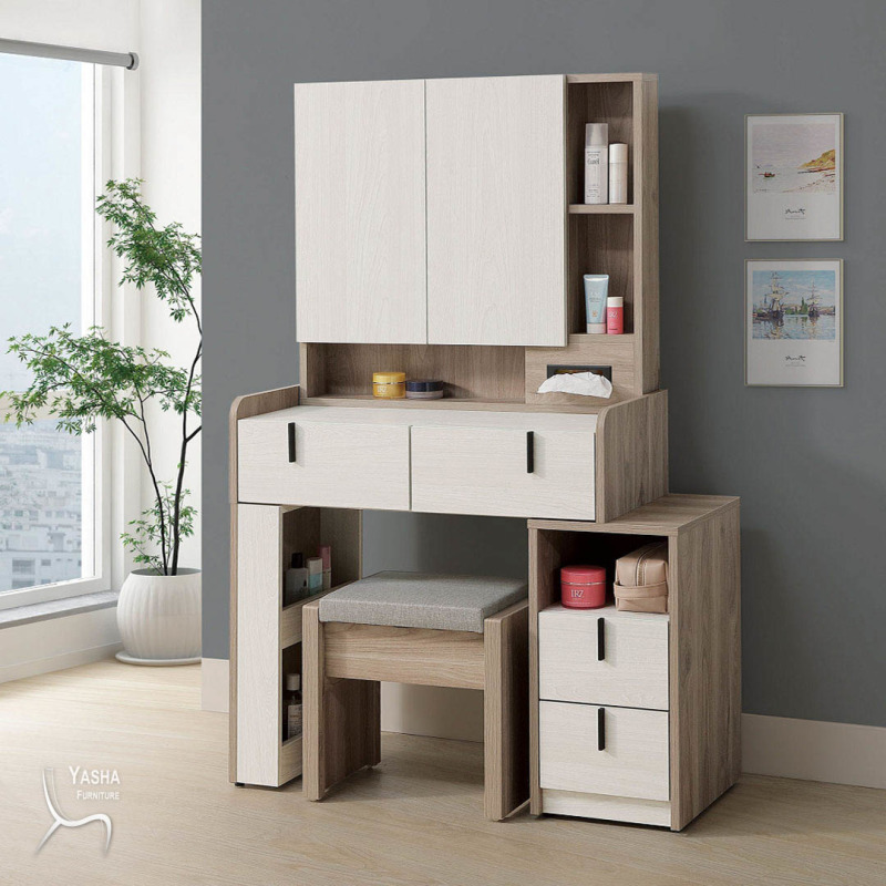 B67-10 伊格絲2.7尺伸縮鏡台 (含椅)(L735+L739椅)