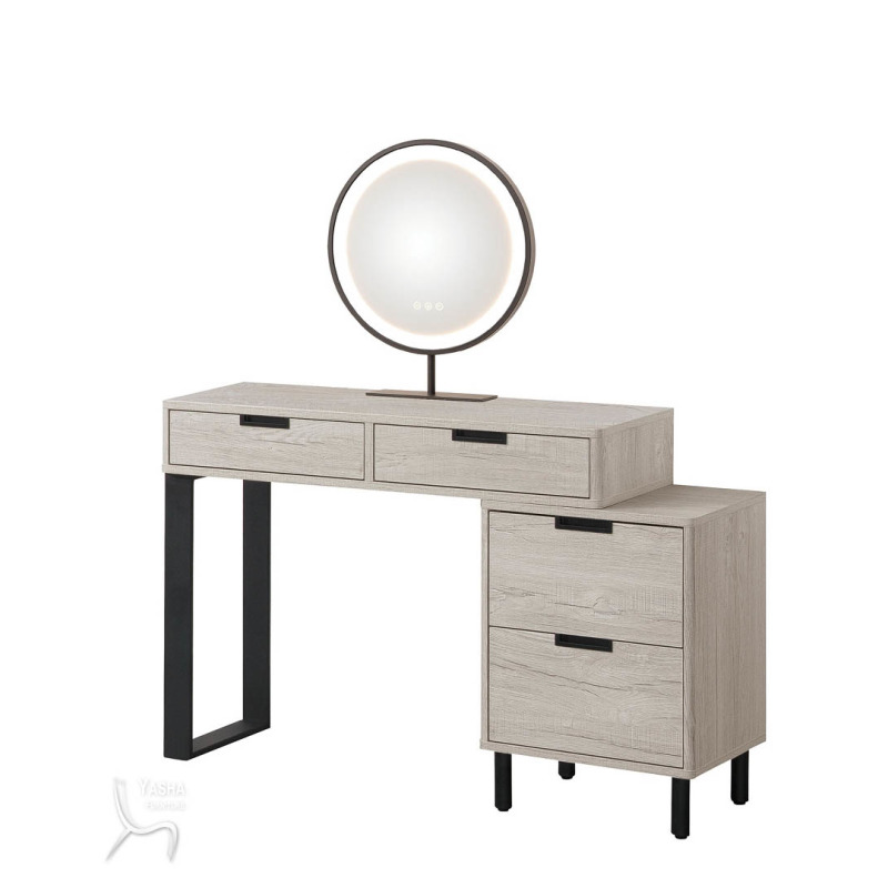 B102-01 溫哥華3尺圓鏡伸縮鏡台 (含椅)(H309下座+H310椅+G305腳+911圓鏡)