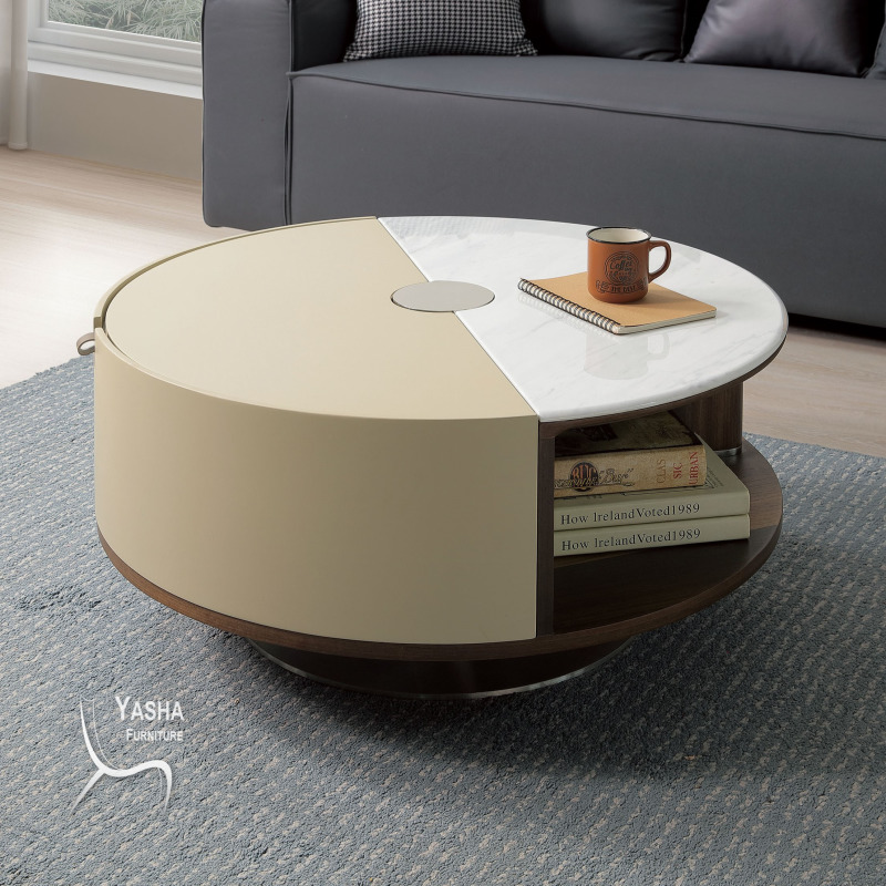 B248-02 愛莎莉石面旋轉茶几 (317)