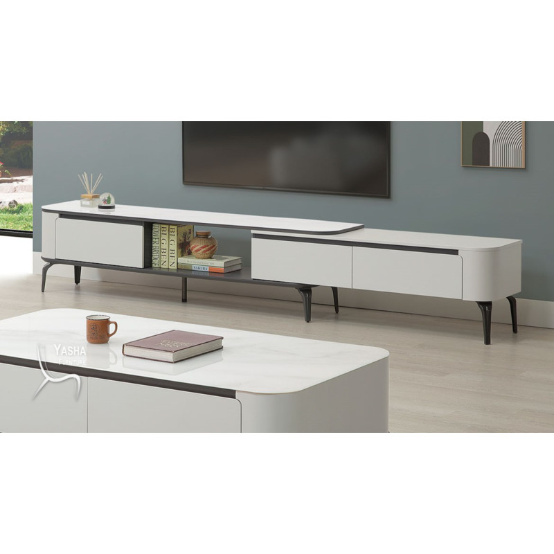 B351-01 德里卡6.2尺玻璃伸縮長櫃 (A02-1800)