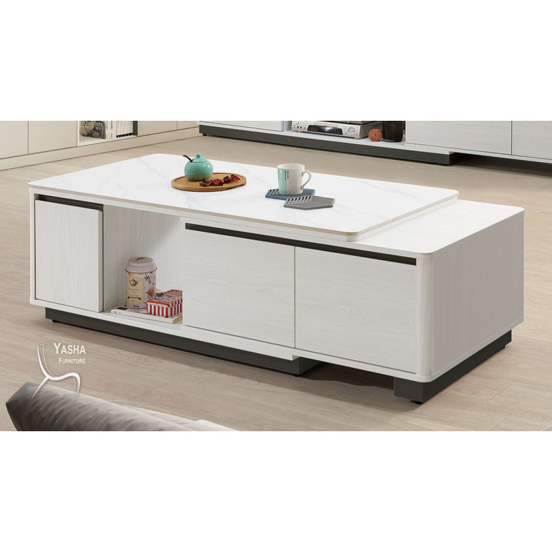 B286-01 卡森4尺岩板伸縮茶几 (L203+J104岩板)