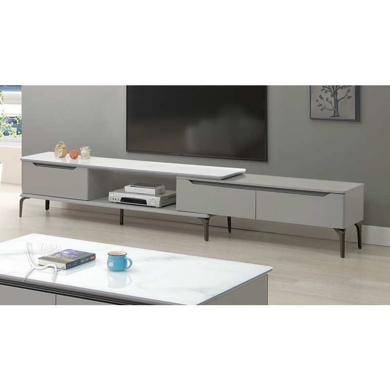 B353-02 瑪蒂6尺玻璃伸縮長櫃 (2329-1800)