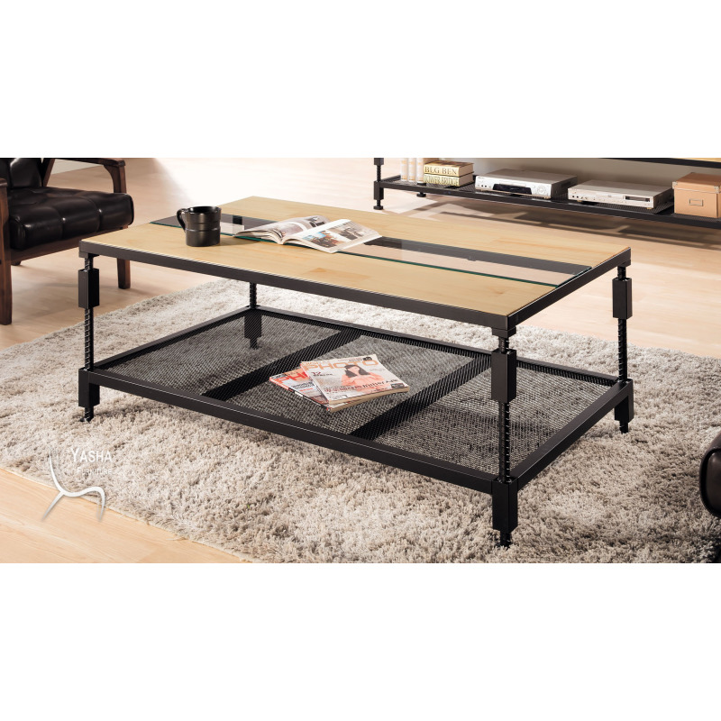 B339-10 史塔克工業風實木面茶几 (B686)