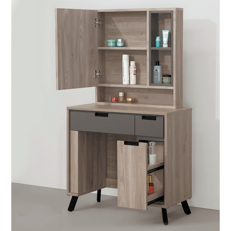 B113-11 奧克蘭2.7尺鏡台 (含椅)(H133+G540-2椅)