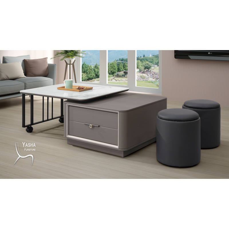 B338-01 德里克岩板旋轉茶几組 (AHB820)