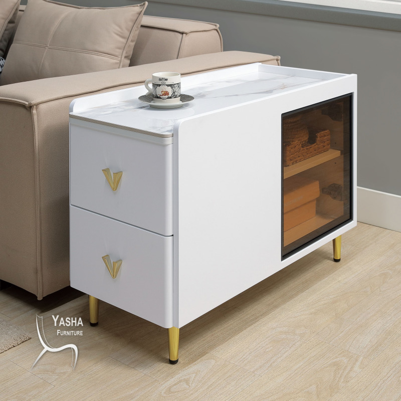 B329-02 克利夫白色邊櫃 (800白)