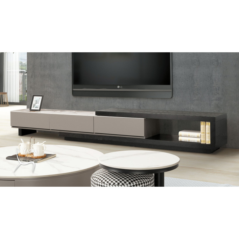 B343-01 艾塞爾6.6尺岩板伸縮長櫃 (9029)